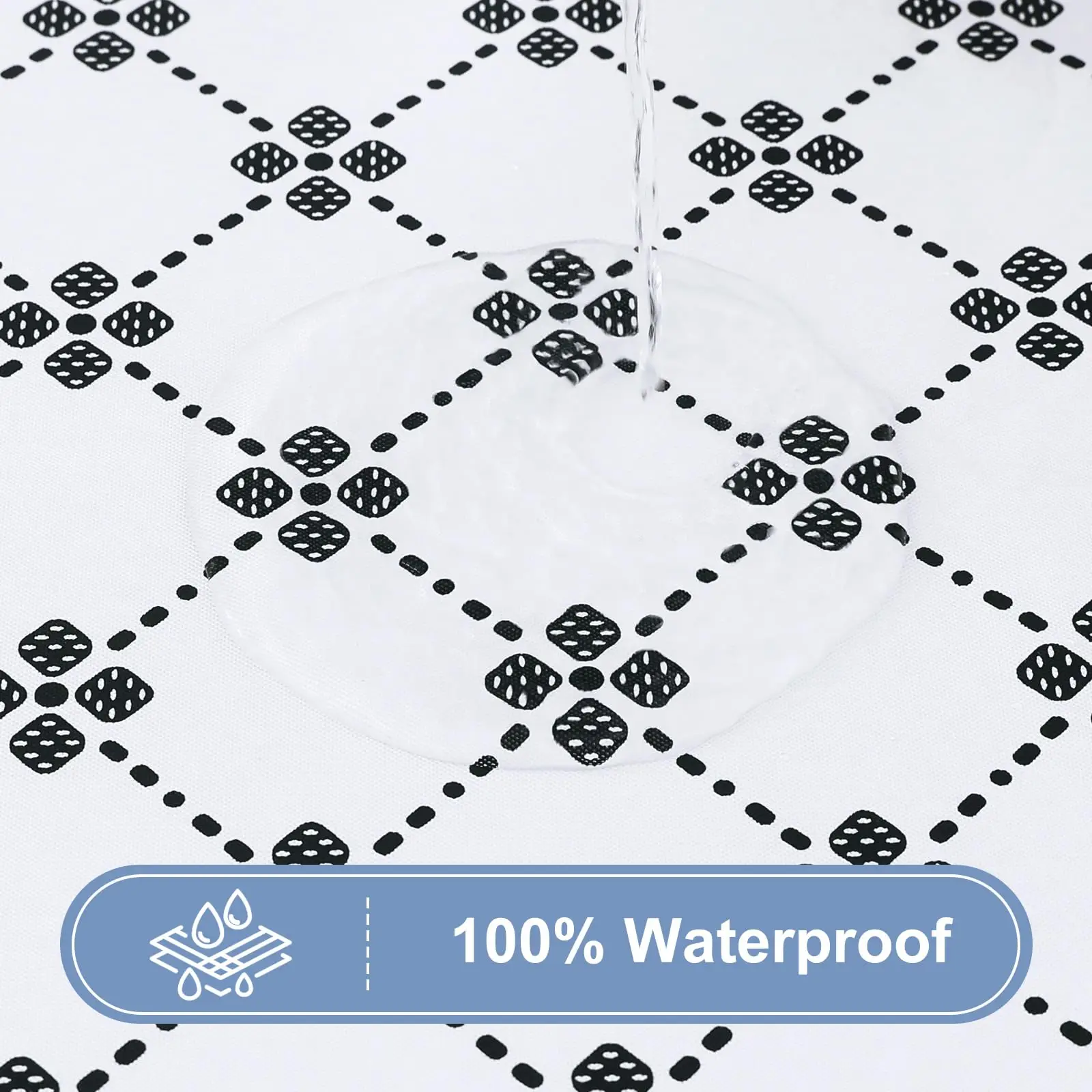 Rectangular table cloth Olanly vinyl elastic fitted with flannel backing waterproof plastic for camp