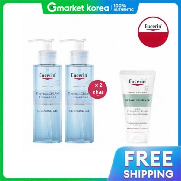 Eucerin | Gel Rửa Mặt Làm Sạch Dịu Nhẹ The Meotoklin 200ml ×2 + Sữa Rửa Mặt 50g