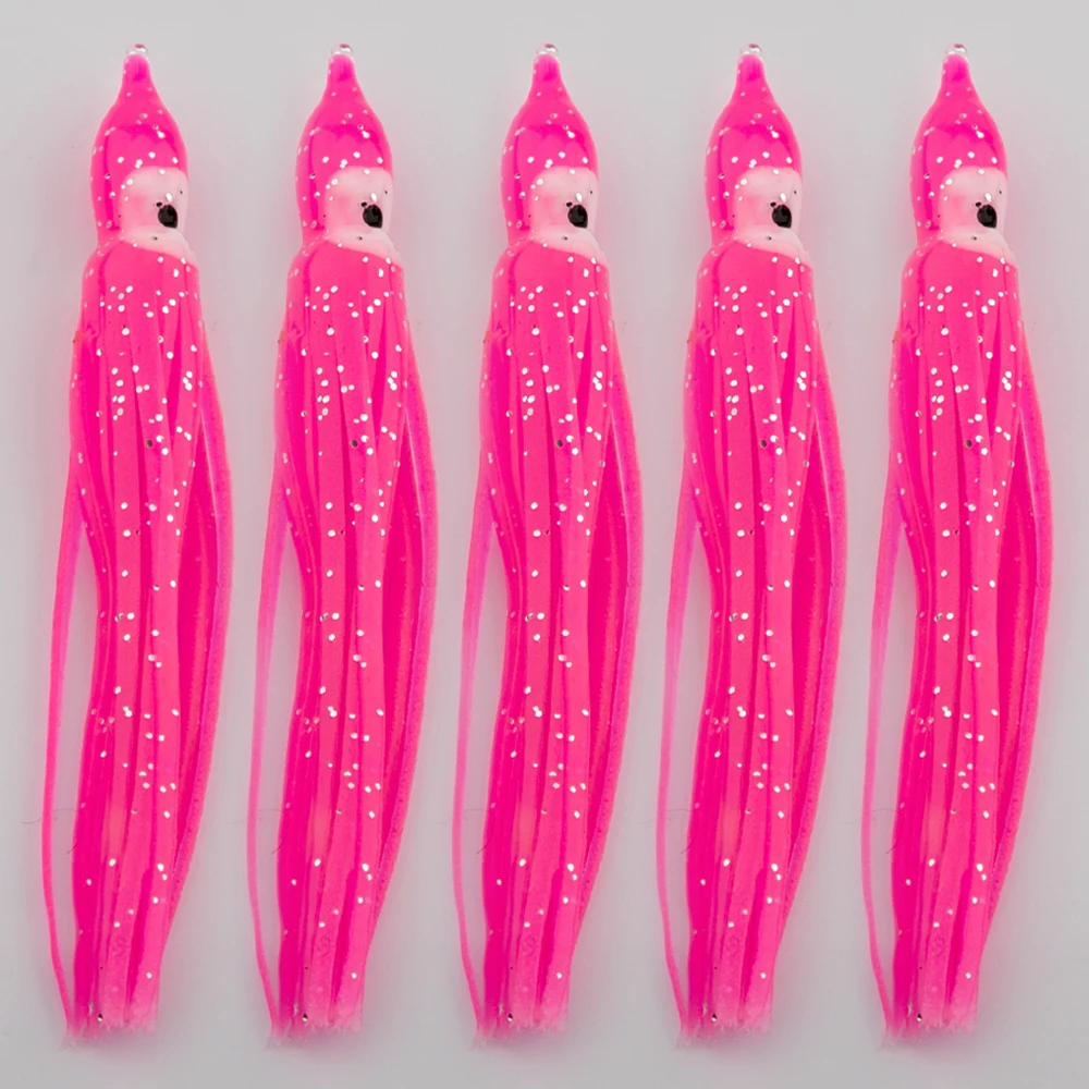 20-100 pièces jupes de calmar en caoutchouc 5 cm 9 cm 11 cm poulpe doux leurres de pêche thon voilier appâts mélanger les couleurs  18