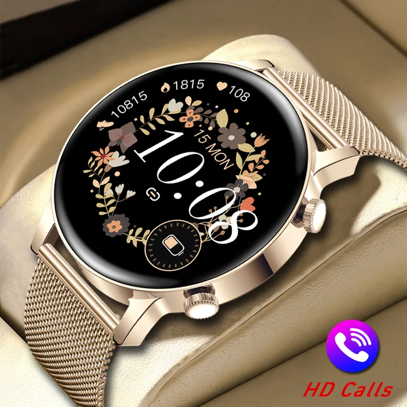 AMOLED Smart Watch Ladies Screen Always Display Custom Dial 1.3 Inch