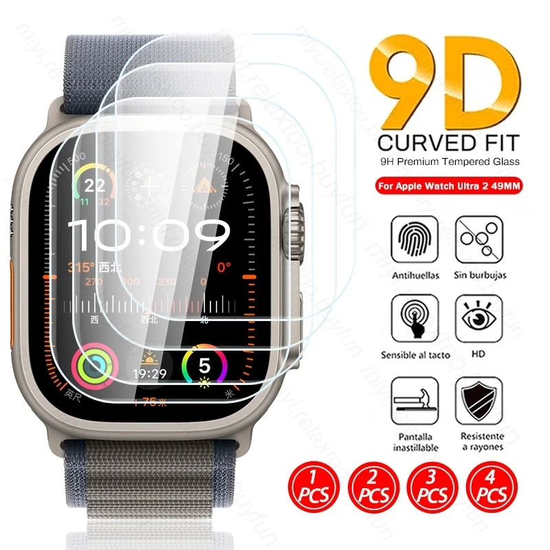 

Закаленное стекло 9H для Apple Watch Ultra 2 Ultra2, Защитное стекло для Iwatch Ultra 2 49 мм, пленка для HD экрана 1-4 шт.