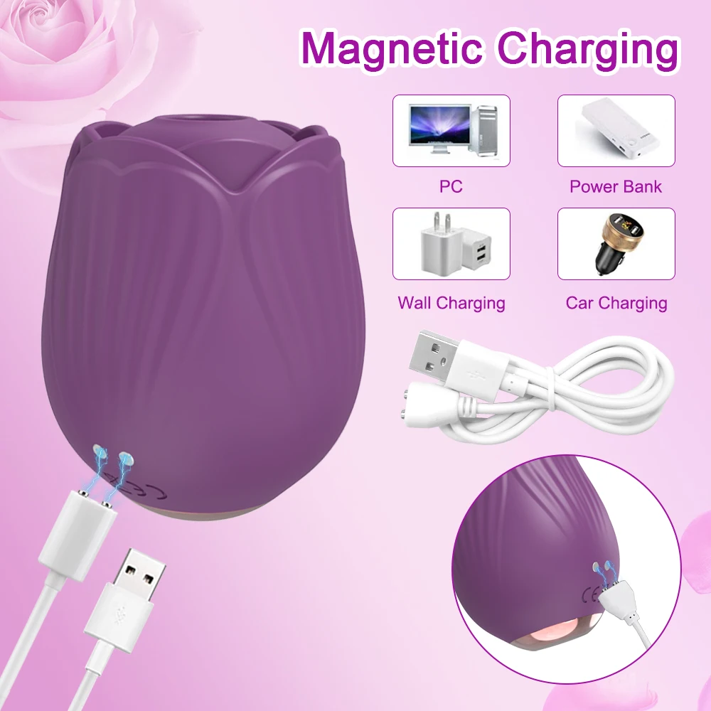 Sucking Vibrator for Women Clitoris Stimulator Oral Nipple Rose-Toys Vacuum Clit Sucker Female Sex Toys for Adults 18