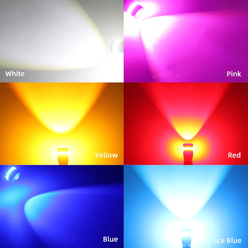 2x ÷ Ʈκ W5W T10 LED Canbus  ڵ   Ŭ ,    ̽     12V