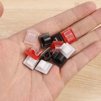 Wire Manager Device Self Adhered Fixed Wire Clamp Light String Storage Hook Charging Data Cable Organization Office Desk Storage 6