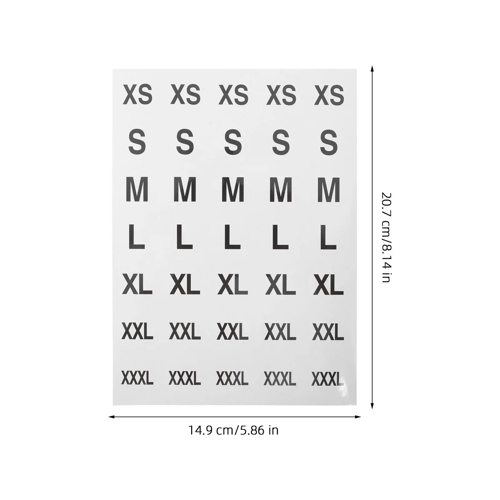350Pcs 블랙 사이즈 라벨 라운드 자체 접착 의류 스티커 티셔츠 의류 사이즈 라벨 소매용 필앤스틱 라벨