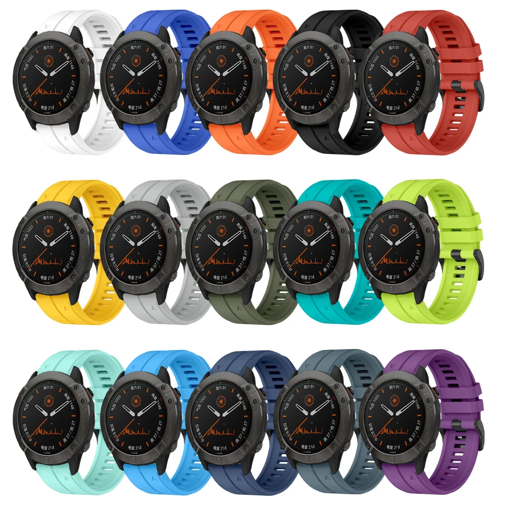 Silicone Outdoor Waterproof Watch Band with QuickFit Closure, Available in Multiple Sizes