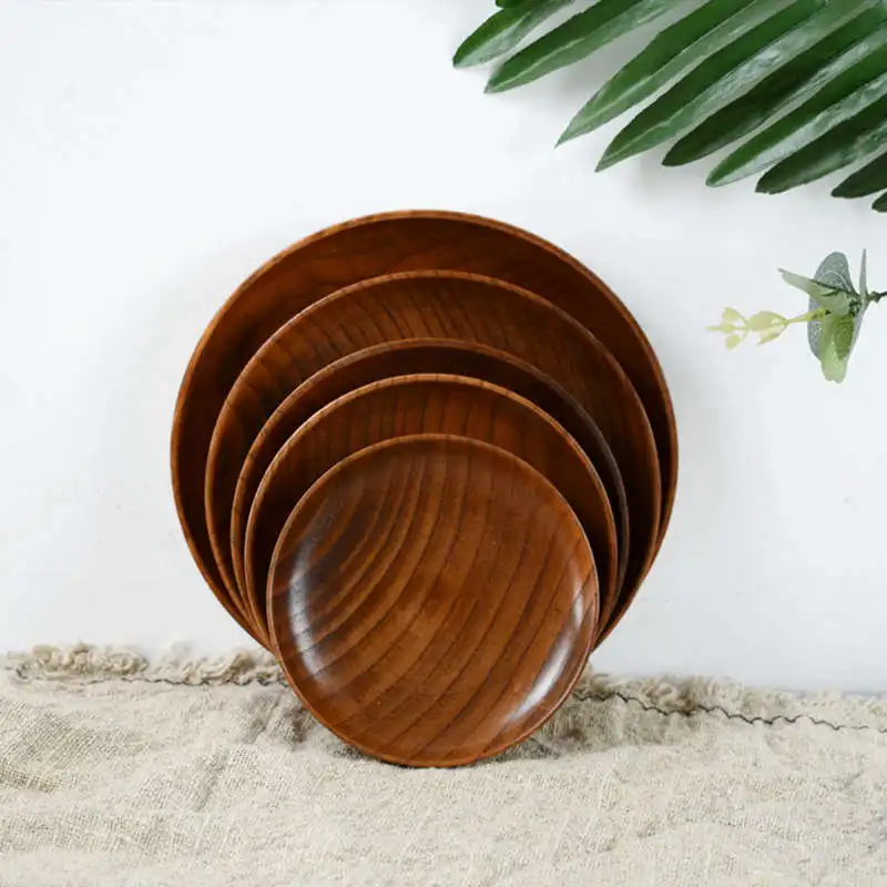 10.5-17.5cm Durable Acacia Wood Dinner Plates Unbreakable Round Wood Plates Fruits Dishes Snacks Dessert Serving Tray Tableware 10.5-17.5cm Durable Acacia Wood Dinner Plates Unbreakable Round Wood Plates Fruits Dishes Snacks Dessert Serving Tray Tableware