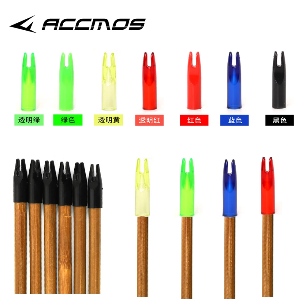 

100pcs Arrows Nock ID6/7/8mm Fiberglass Plastic Nocks For Carbon Wood Arrow Shaft Archery Hunting Shooting Nock