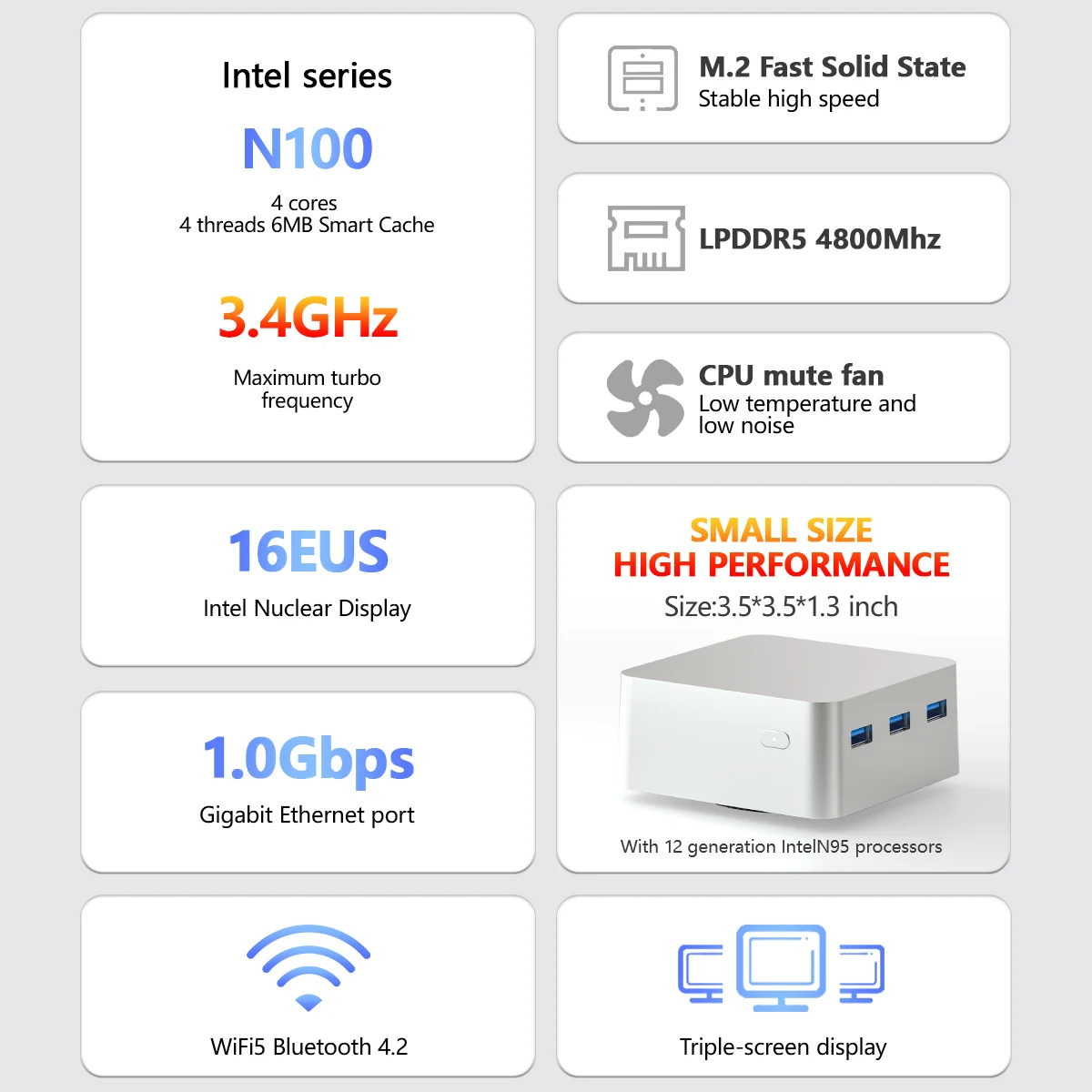 FIREBAT T8 PRO PLUS Mini PC Gamer Intel N100 N5095 CPU Windows 11 Mini PC Gaming DDR4 8GB RAM 256GB SSD NVME M2 WIFI5 BT4.2 Desk