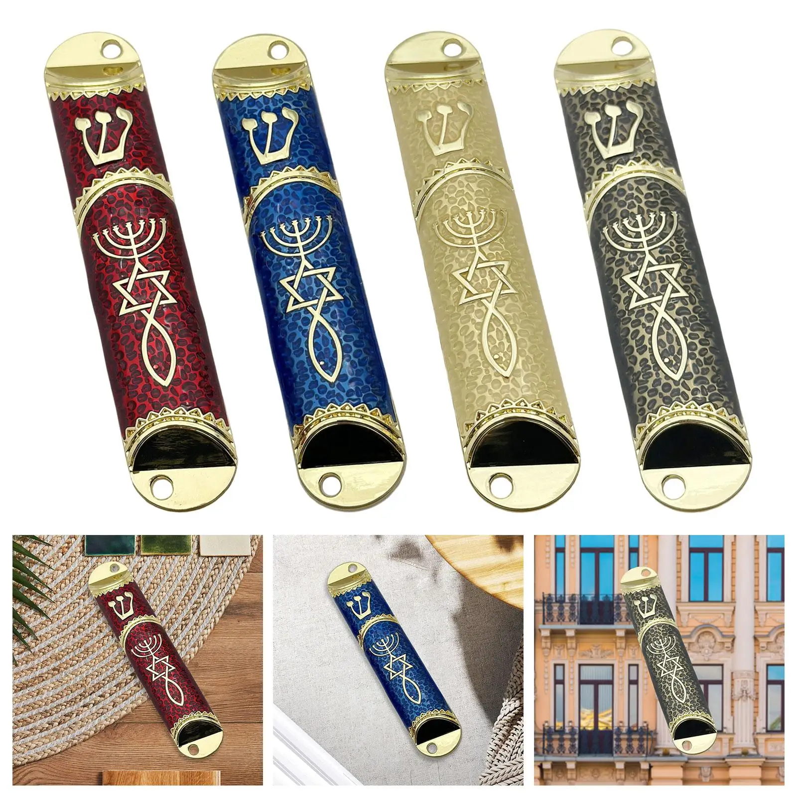 10.6cm Door Mezuzah Case Symbol of Prosperity Handcrafted Front Door Decoration for Welcoming and Protection Multipurpose