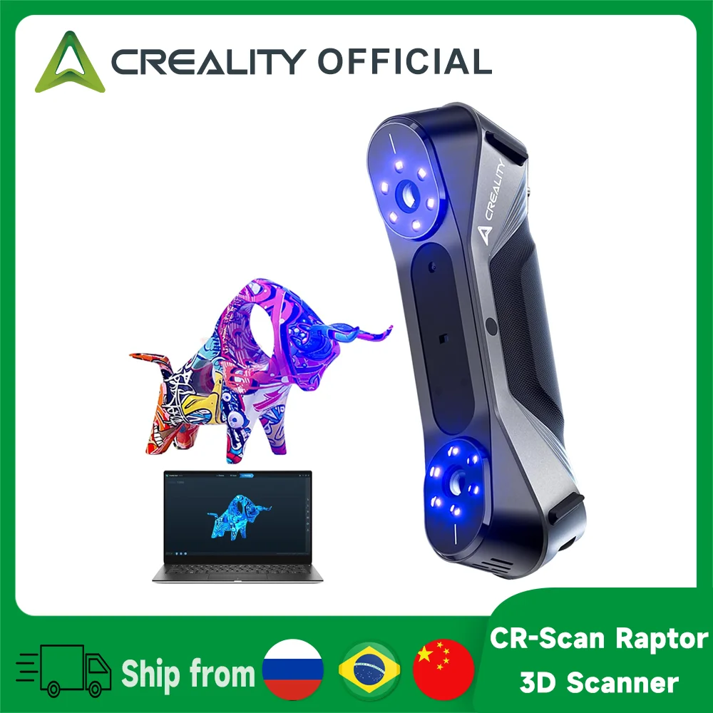 Creality CR-Scan Raptor 3D Scanner Handheld 0.02mm High Accuracy Blue ...