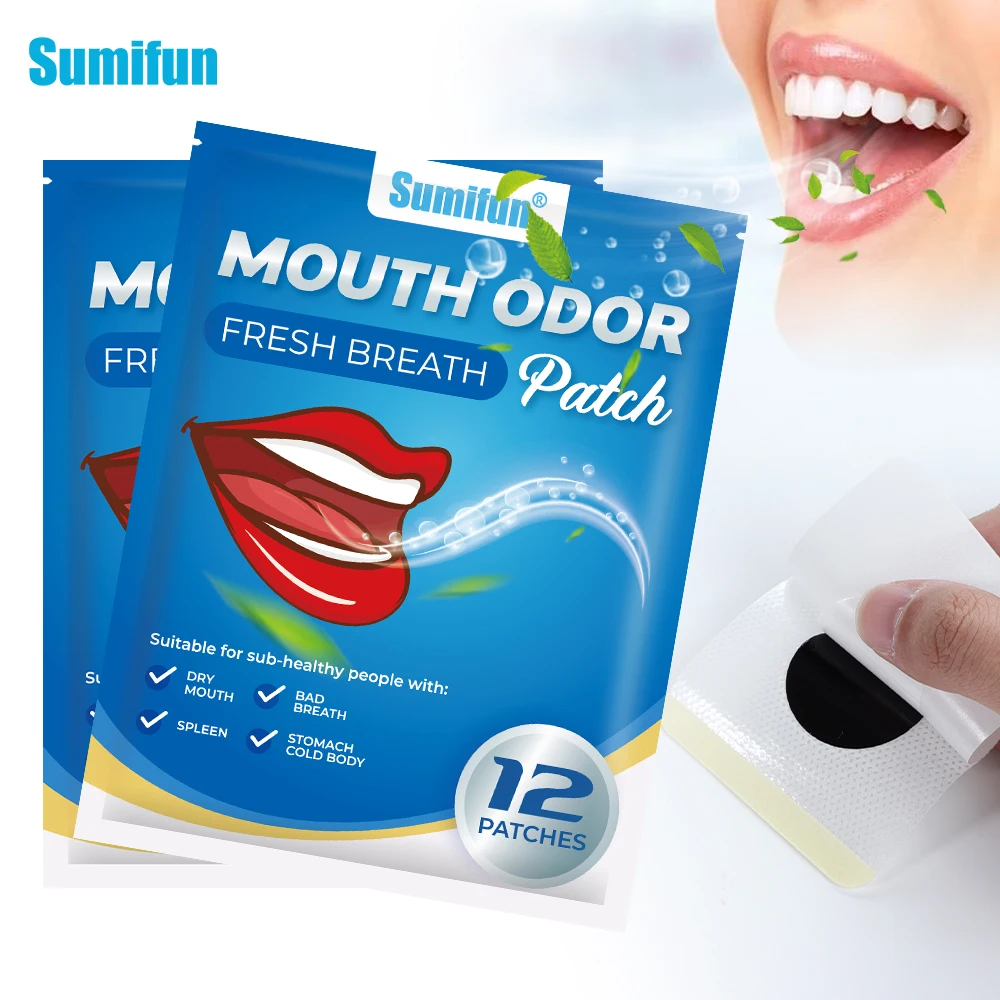 

12pcs Sumifun Halitosis Care Patch Remove Bad Odor Mouth Breath Freshener Sticker Treat Oral Ulcer Pharyngitis Medical Plaster