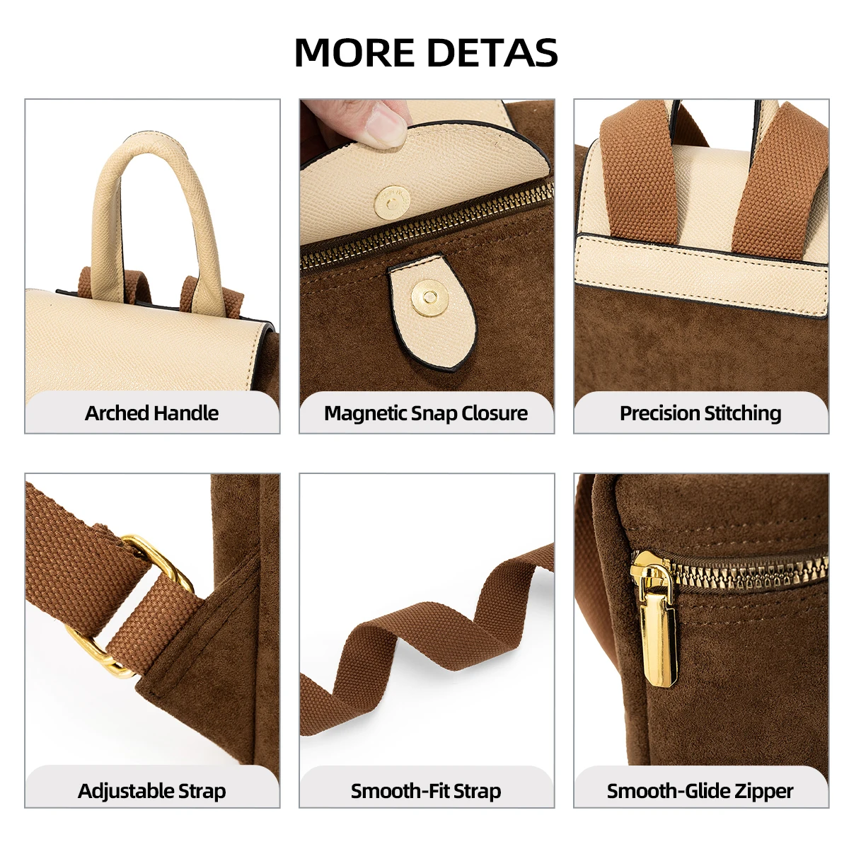 Large-Capacity Work Commute Backpack for Women 2025 New Versatile Suede Travel Backpack College Student School Bag Shopping Travel Mom Bag