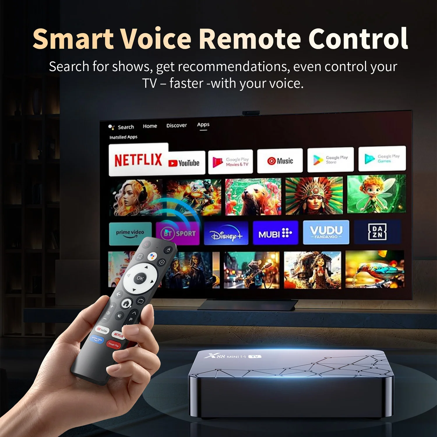 X88 MINI 14 TV Box Android 14 Rockchip RK3518 Quad Core Support 4K HDR with Wifi
