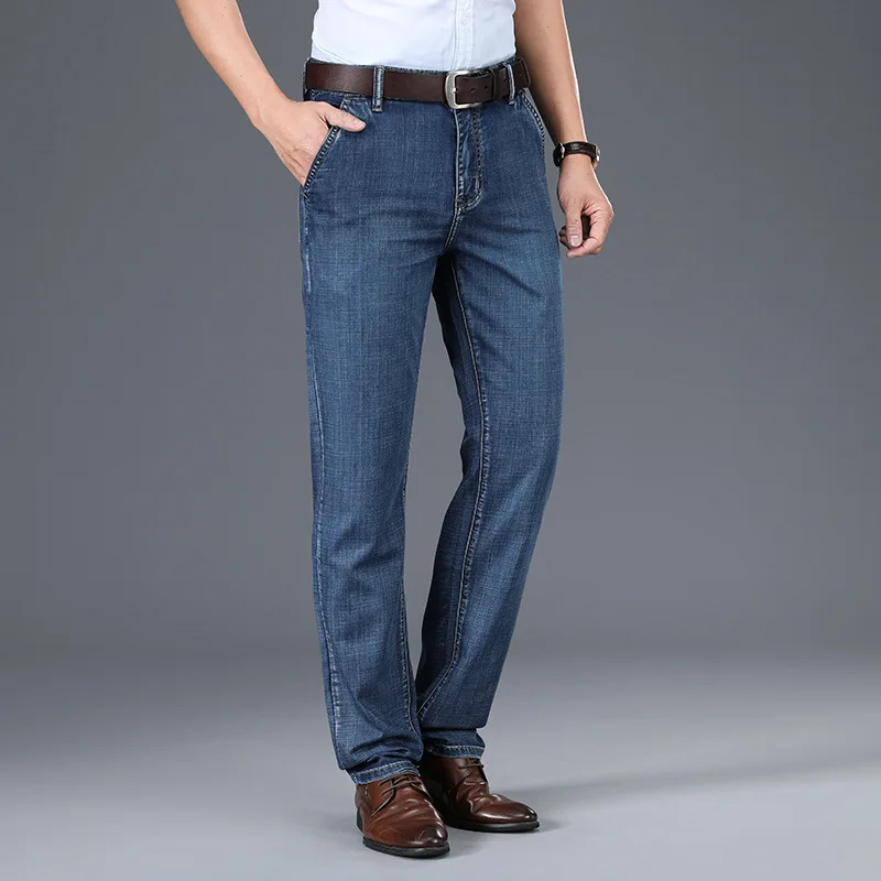 

Jeans For Men 2023 Spring And Summer New Business Casual Anti-Wrinkle Straight Denim Full Trousers