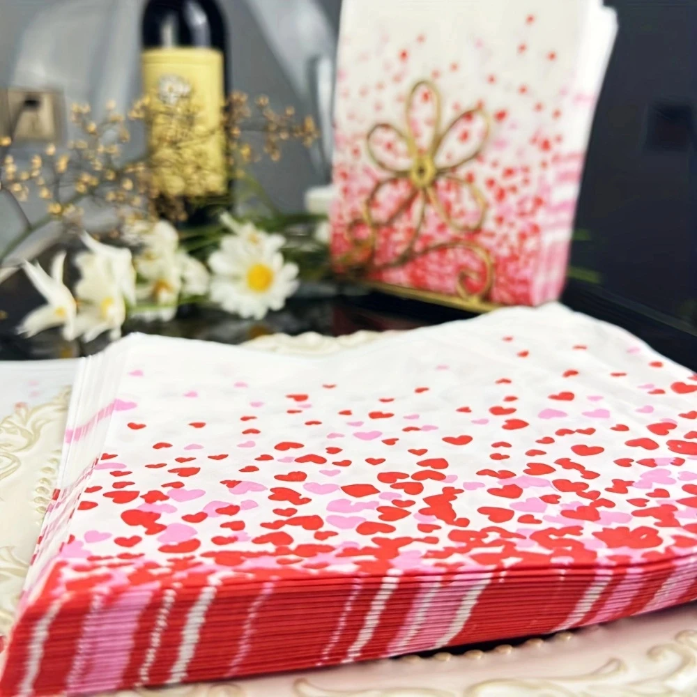 20pcs/pac 13inch Printed Paper Napkin Birthday Wedding Party Table Setting Cafe Mouth Cloth Placemat