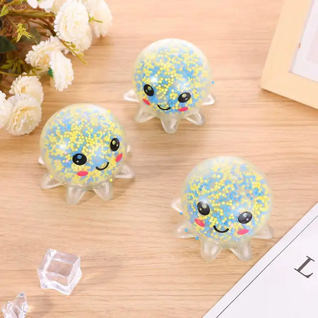 Luminous Octopus Ball Toy With Light Anti Stress Squeeze Rising Squishy Toy Soft Sticky Stress Relief Toys For Kids Adults 3