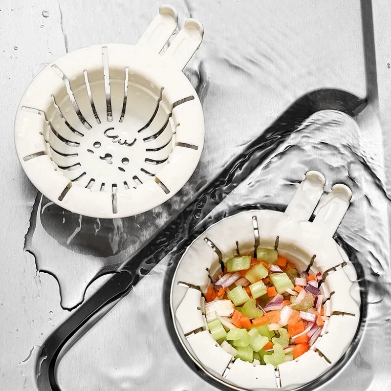 1-20PCS Rabbit Drainage Basket Kitchen Household Sink Filter Dishwashing Anti-clogging Anti-clogging Floor Drain Strainer Basket