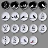 Black and White Bird Creative Wall Ceramic Hanging Plate Wall Decorative Dish Home Decor Crafts Hanging Room Decoration 1