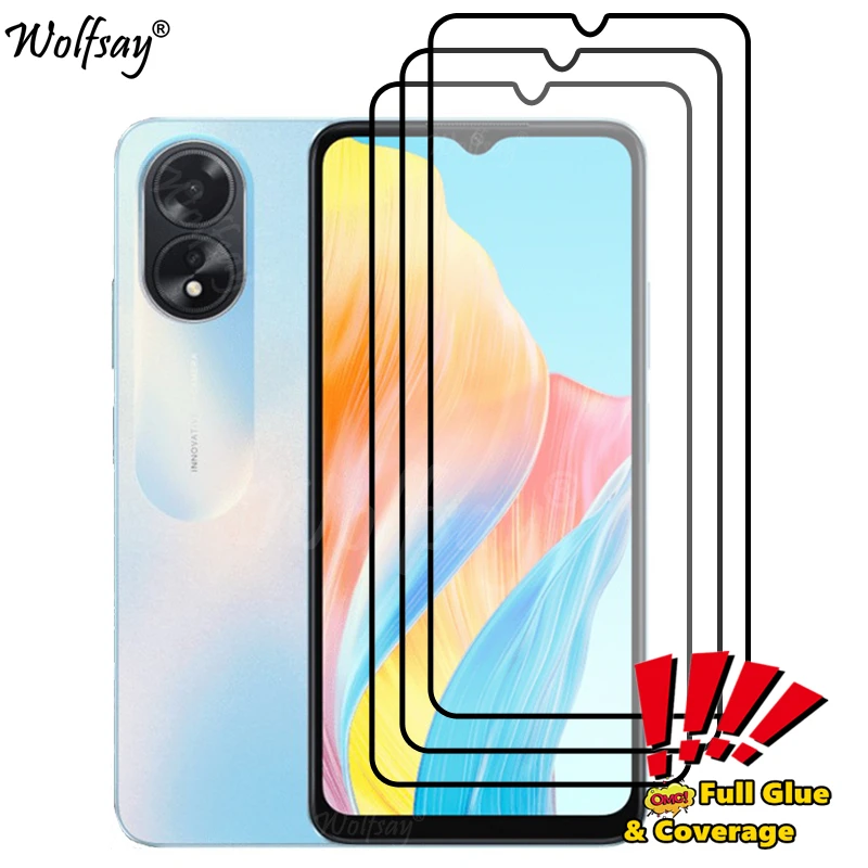 Full Cover Whole Glue Screen Protector Per Oppo A18 Vetro Temperato Per Oppo A18 A38 A58 A98 5G A78 4G Vetro Per Oppo A18 Glass