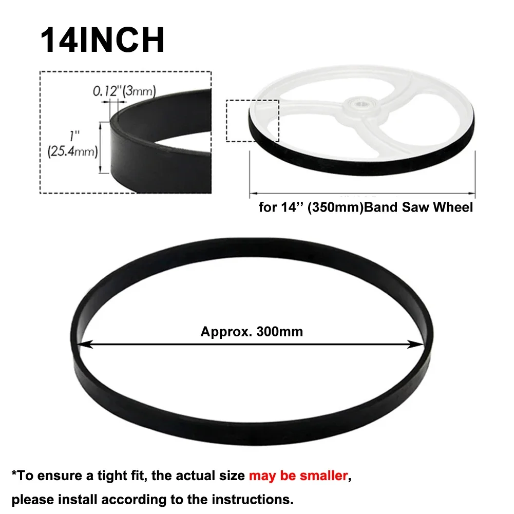 Premium Anti-Noise Anti-Skid Rubber Bands for Woodworking Band Saws (8-14 Inch)
