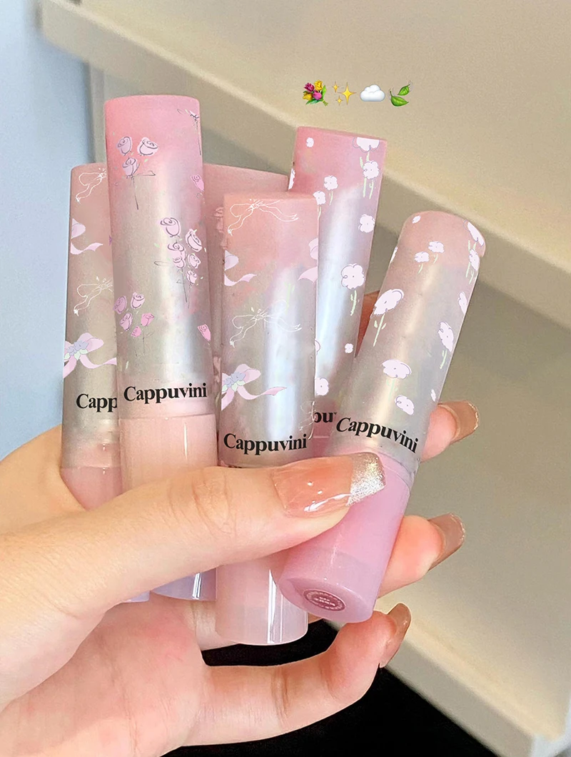 Description Picture 3 of itemFlowers Mirror Glass Solid Lip Gloss Hydrating Shine Lip Glaze Moisturizing Peach Apricot Tint Jelly Lip Honey Lipstick Makeup