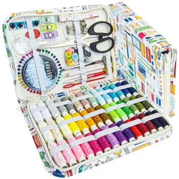 168/170pcs Sewing Kit Threads Needles Scissors Tape Measure Buttons for Year-Round Craft DIY Embroidery Handwork Sewing Tool Set 1