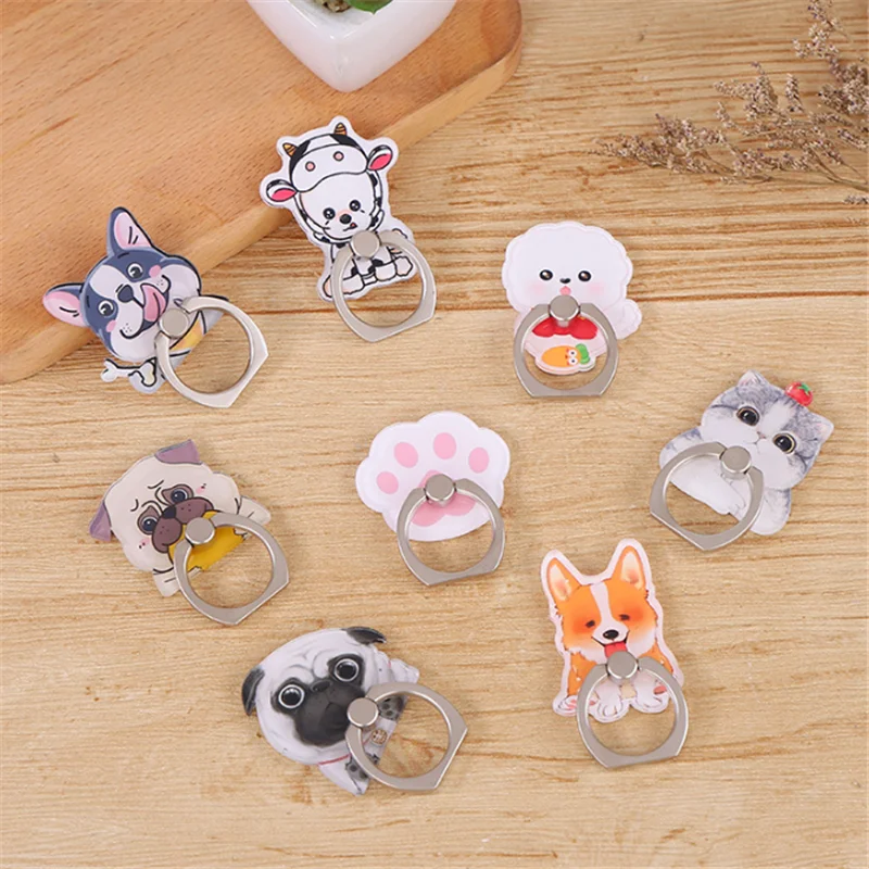 Dog Cat Animal Phone Finger Ring Smartphone Stand Holder Mobile Phone Holder Stand For Iphone Huawei Samsung Xiaomi All Phone