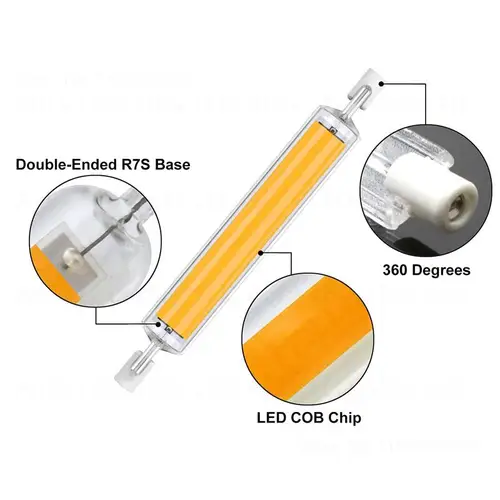 고출력 LED COB 유리관, 할로겐 램프 교체 전구, R7s COB, 118mm, J118, 78mm, J78 COB, AC1110V, 120V, 130V, 220V, 230V, 240V 3