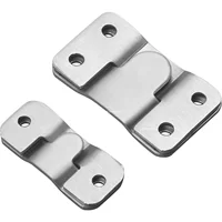 1Pair Flush Mount Brackets, Headboard Wall Fixing Brackets Wall Mount Interlocking Z Clip Hook for Pictures Mirrors Frames Hang 1