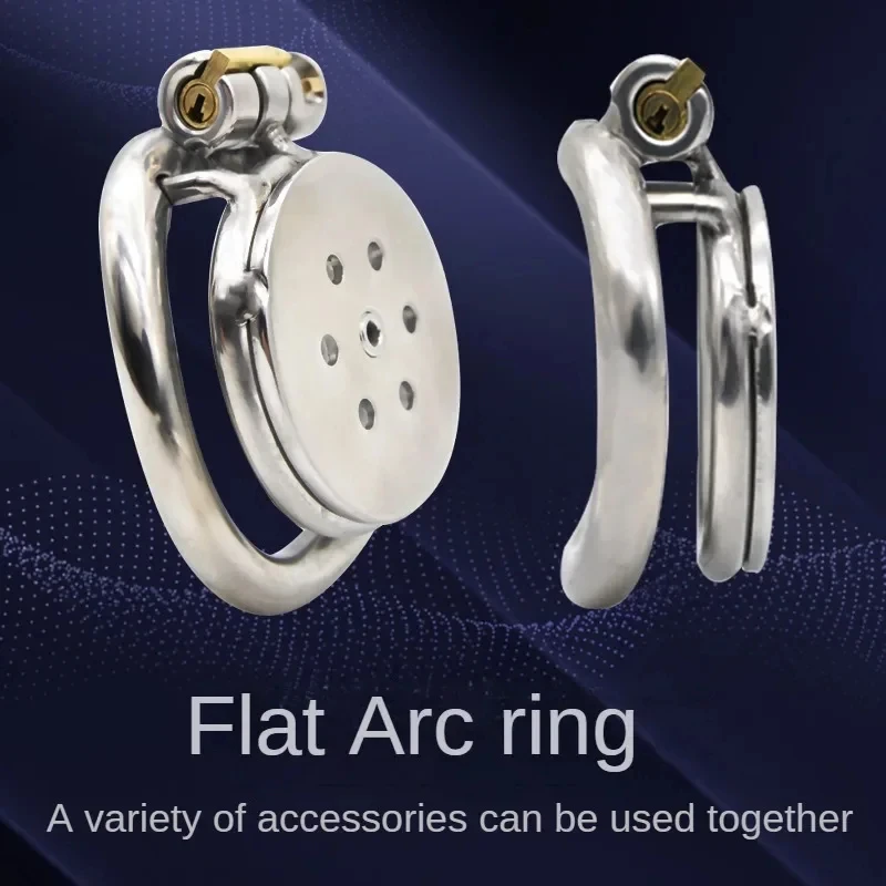 Male Chastity Device Flat Round Hole Metal Chastity Lock Cock Cage Urethra Catheter Penis Ring Bondage Belt Sex Toys For Men Gay penis chastity cage chastity lock sex toy chastity cage accessory penis cock ring