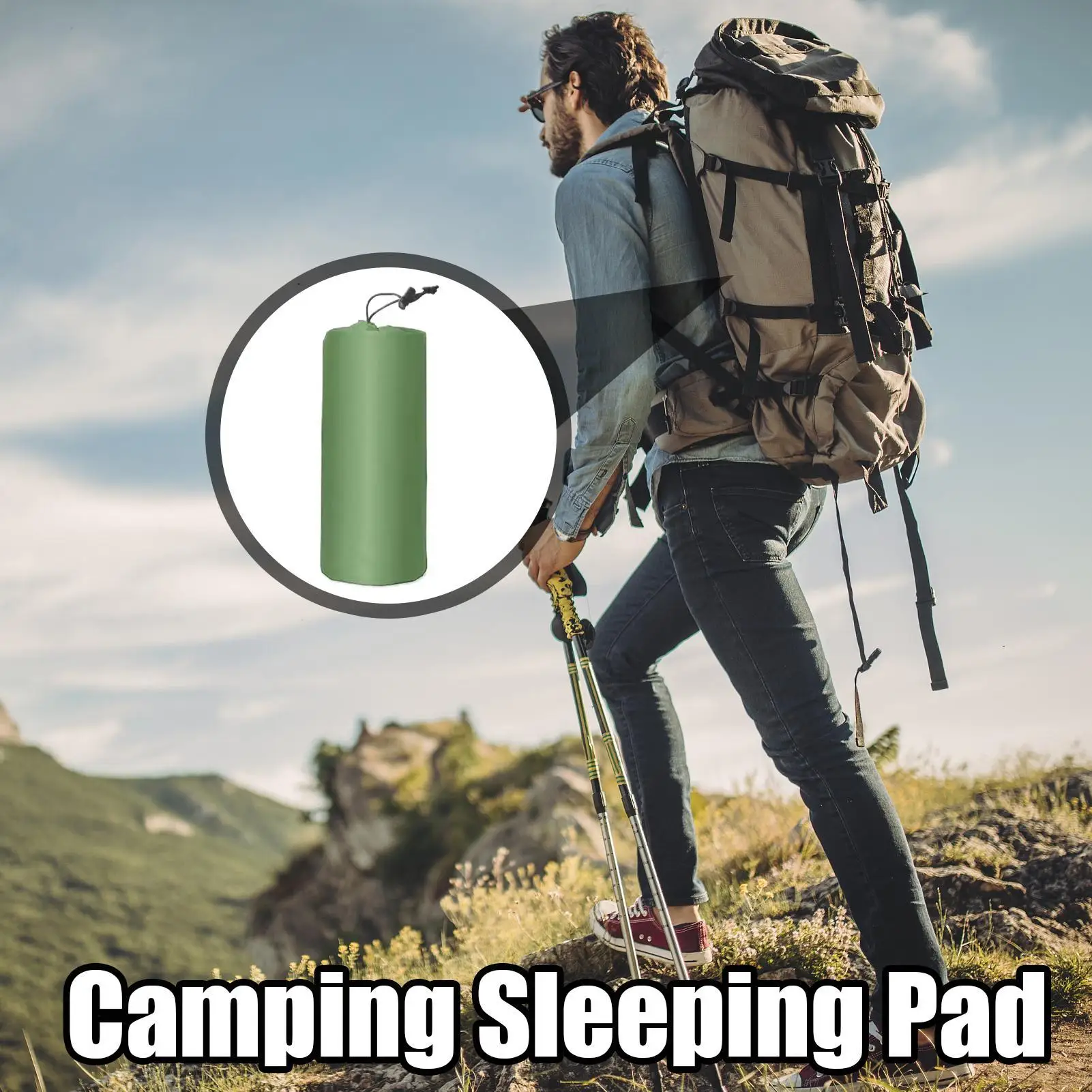 Camping Inflatable Sleeping Pad Inflatable Sleeping Mat With Pillow Comfortable Camp Air Mattress Ergonomic Tent Gear For Garden