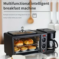 3-in-1 Breakfast Maker Home Mini Electric Oven Bread Maker,600ml Drip Coffee Machine,Non Stick Pan Fry Pan,Can Fry Grill Steak 1