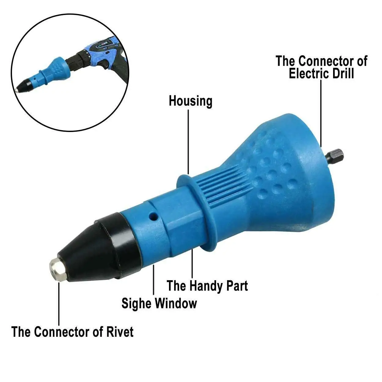 Electric Riveter Guns Adapter Rivets Power Drill Tools Cordless