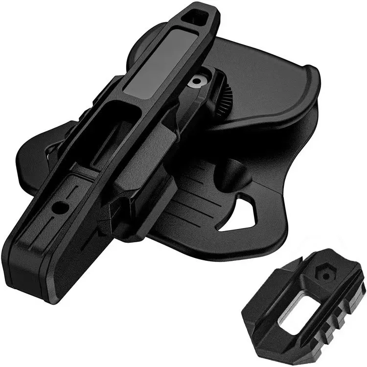 Taktisches Pistolenholster Schwarz mit Schiene Kompatibel mit Glock G17 G19 G22 34 SW40 357 Hüftholster 9mm Outdoor CS Herren Handfeuerwaffen-Etui – Detail 1