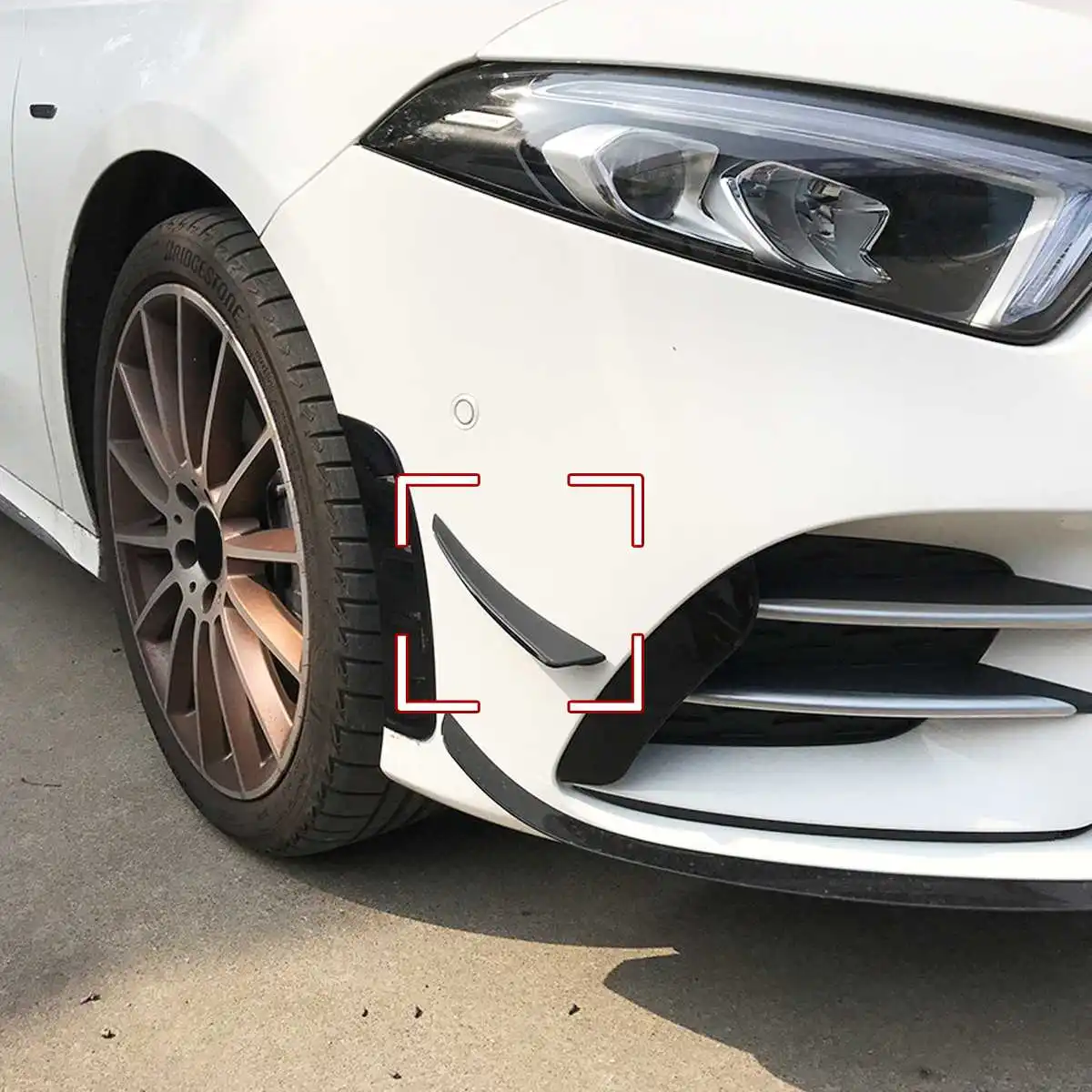Pair Front Bumper Outer Side Splitter Canard Trim for Mercedes-benz A Class W177 A180 A200 A220 A250 AMG car bumper spoiler bumper lip front bumper decoration