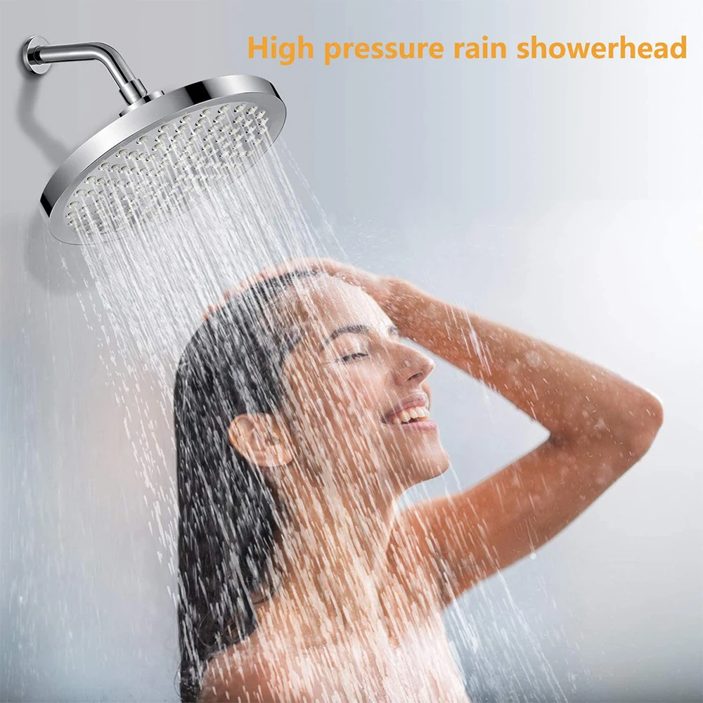 6 Inch Luxury Rainfall Showerhead High Pressure Shower Head Adjustable