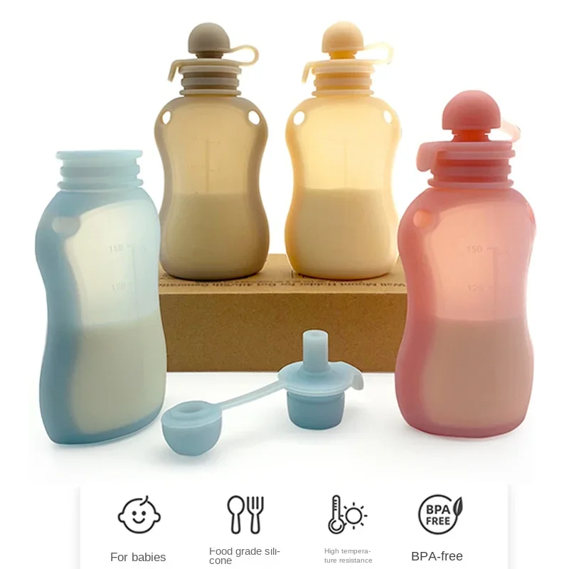 Reusable Silicone Breast Milk Storage Bag Leak-proof Suckable Juice BPA Free for Baby Feeding Food Storage Breastfeeding Partner breast milk storage bag
