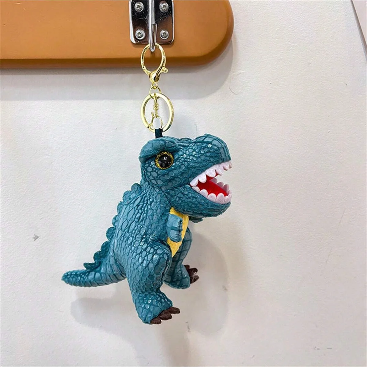 Dinosaur Plush Keychain Soft Stuffed Animal Key Ring, 14cm Cute Bag Accessory for Backpack