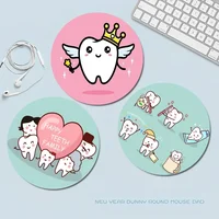 Wisdom Teeth Dentist ToothSmall Round Office Student Gaming Thickened Writing  Non-slip Cushion Mouse Pad for PC Computer Table 1