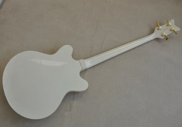 エレキベース セミホロウボディ 4弦 4弦セミホローボディエレクトリックベースギター、ゴールド