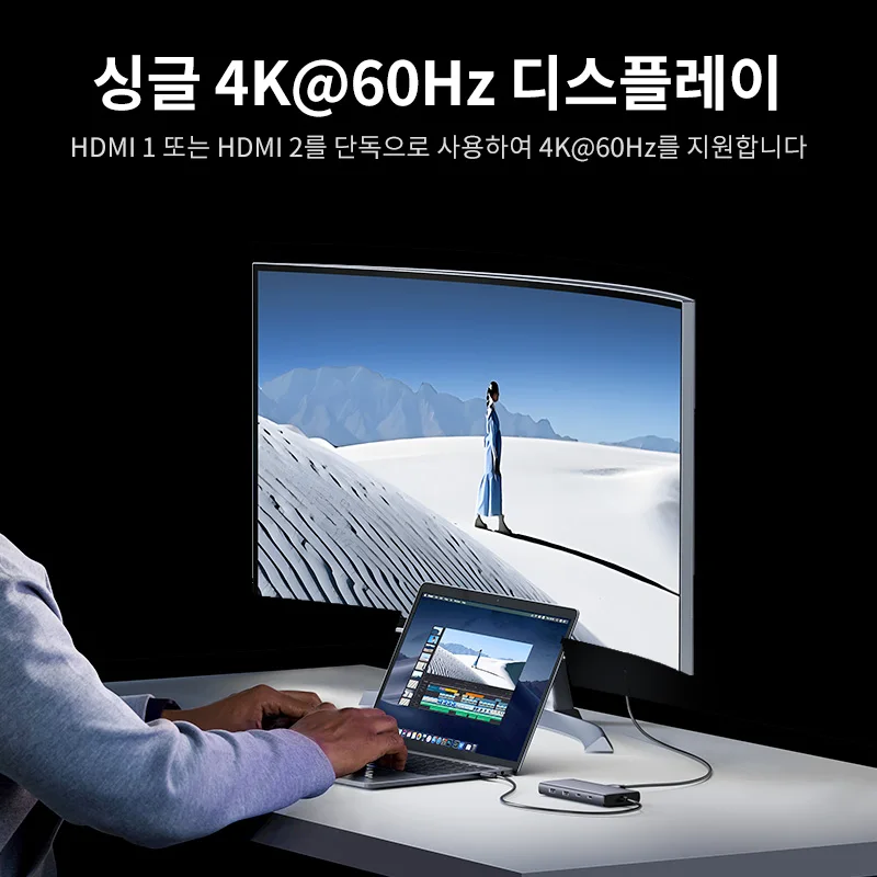 UGREEN USB C 허브 10Gbps 트리플 디스플레이 4K HDMI 어댑터 8-in-1 분배기 (HDMI, DP, USB3.2, PD 100W 도크 포함) MacBook Pro/Air/PC용