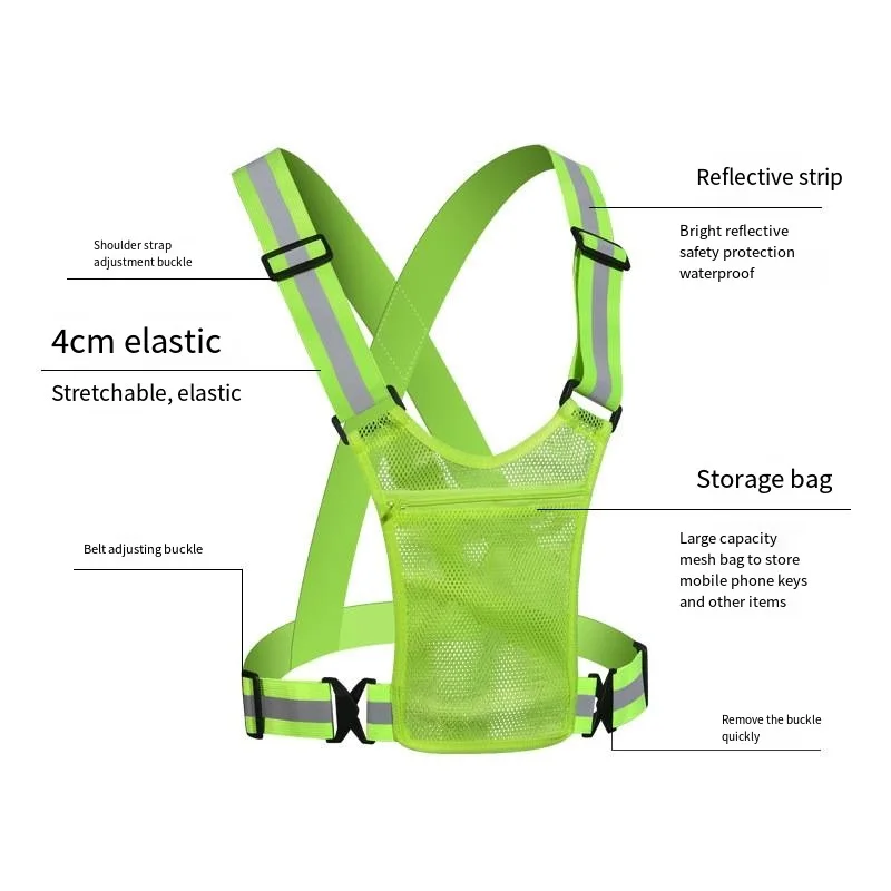 Reflective safety vest and straps With storage bag