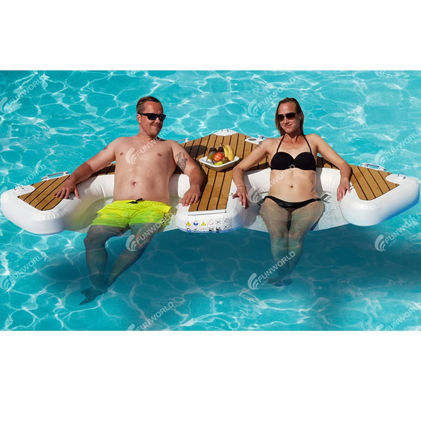 

Outdoor Inflatable Swim Island Floating Raft Inflatable Floating Water Jet Ski Dock Floats Platform Lounger