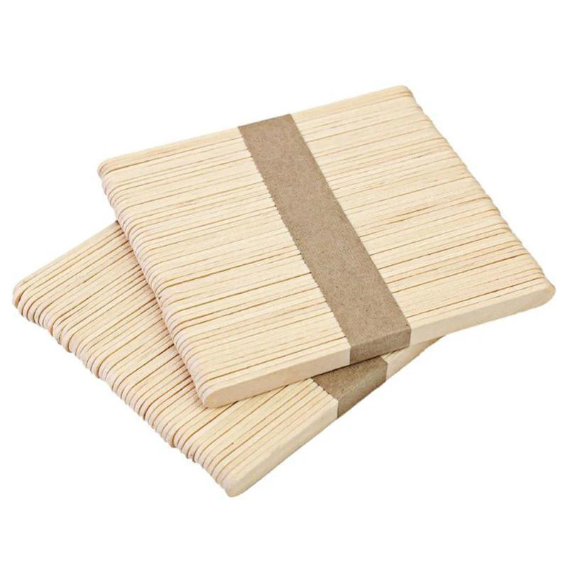 Ice Cream Sticks 50pcs/100pcs Ice Cream Popsicle Sticks Natural Wooden Sticks Ice Cream Spoon Hand Crafts Art Lolly Cake Tools