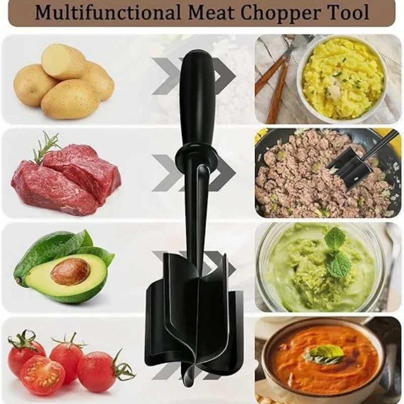 Manual Plastic Kitchen Mixer Masher Tool for Fruits and Vegetables
