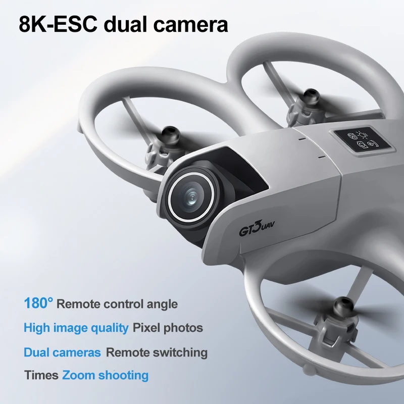 Drone Selfie Poche GT3 8K Double Caméra Réglable WiFi