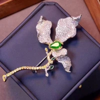 Flower Brooch Romantic For Women Fine Jewelry Female Gift 925Sterling Silver With Cubic Zircon Free Shipping 4