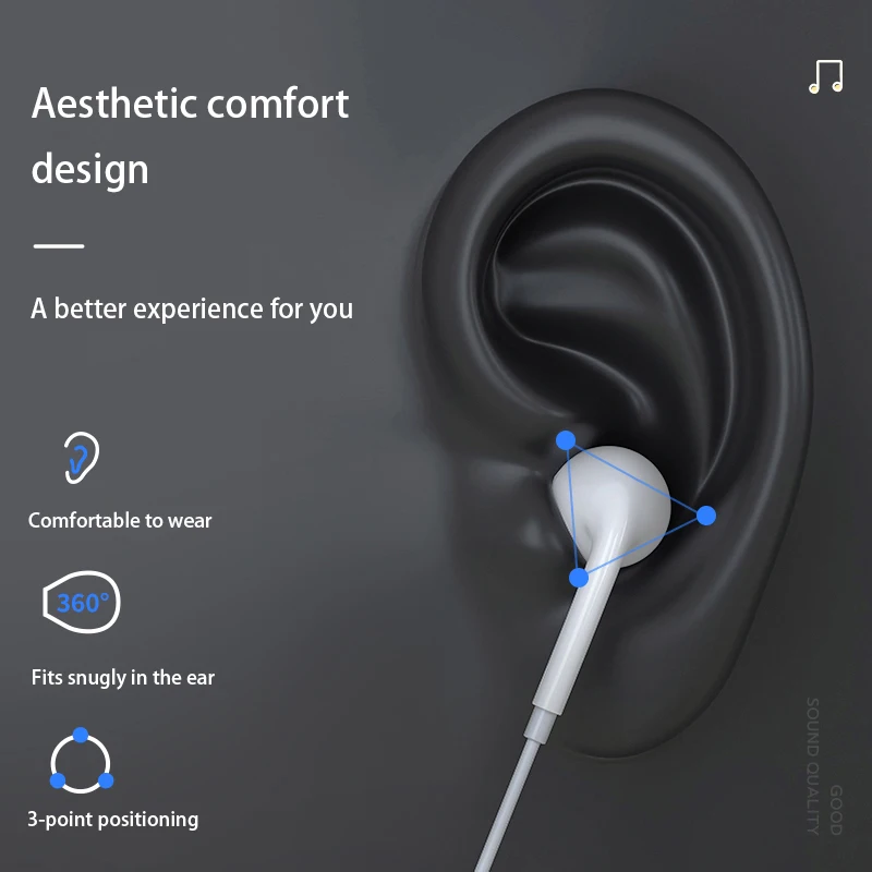 Wired Earphone 3.5mm In-Ear Microphone Headphones For Samsung Xiaomi Huawei Oppo Vivo Oneplus Smartphone Earbuds Wired Earphones In Ear Headphones