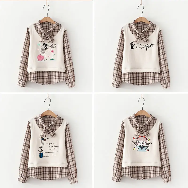 Pullover Polo Fake Two Piece Women'S Autumn Winter Explosion Foreign Style Loose Lazy Wind Hoodie New